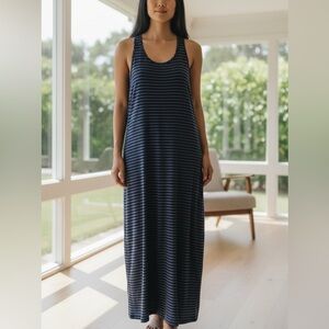 Fluxus Striped Navy Blue Maxi Dress XS